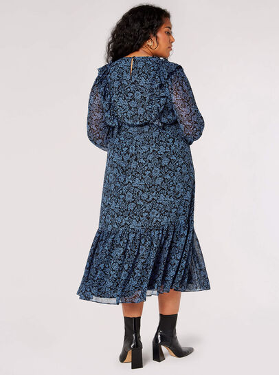 Curve Silhouette Floral Midi Dress
