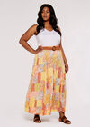 Ditsy Fusion Crinkle Skirt, Orange, large