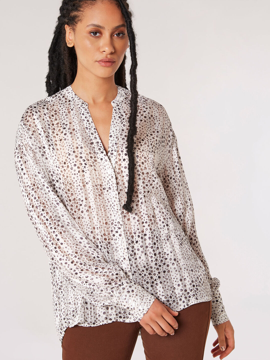 Printed Lurex Chiffon Blouse