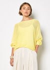 Lightweight Knit Oversized Batwing Top, Yellow, large