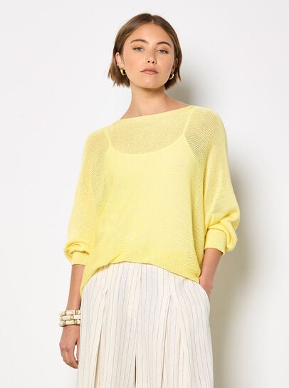 Lightweight Knit Oversized Batwing Top