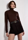 Pocket Wrap Mini Skort, Black, large