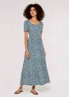 Ditsy Milkmaid Maxi Dress, Cream, large