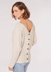 Button Back Knitted Top, Stone, large