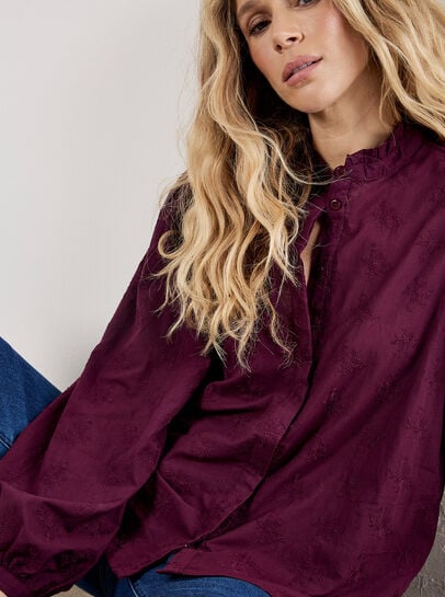Floral Embroidered Shirt