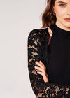 Cropped Lace Bolero, Black, large