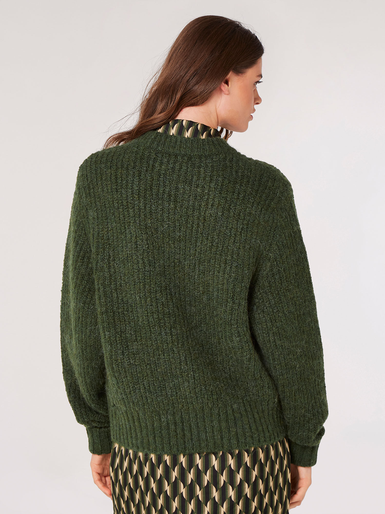 Green chunky knit jumper hotsell