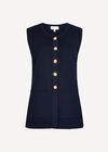 Ribbed Knit Waistcoat, Navy, large