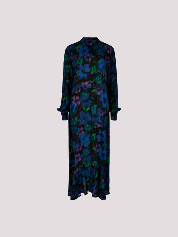 Floral Midaxi Dress, Blue, large