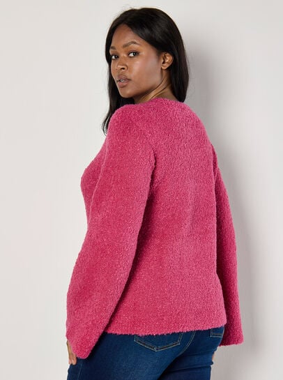 Curve Bell Sleeve Boucle Jumper