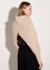 Fisherman Knit Cape Bolero, Stone, large