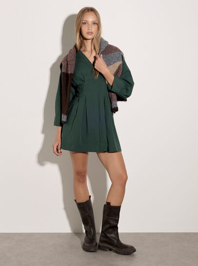 Smocked Shirt Mini Dress