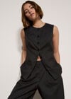 Oversized Pinstripe Waistcoat, Dark Grey/Charcoal, large
