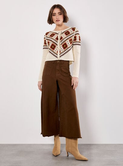 Crochet Squares Scallop Cardigan