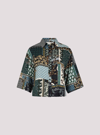 Patchwork Paisley Boxy Shirt
