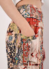 Patchwork Floral Woven Joggers, Orange, large