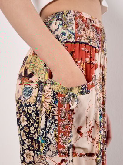Patchwork Floral Woven Joggers