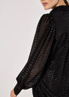 Jacquard Chevron Shimmer Shirt, Black, large