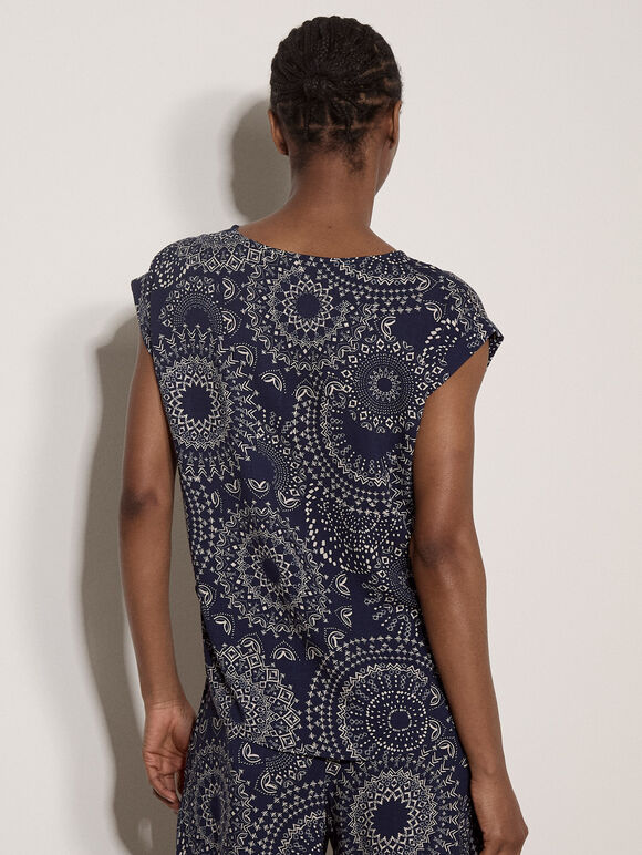 Kaleidoscope Woven T-Shirt, Navy, large