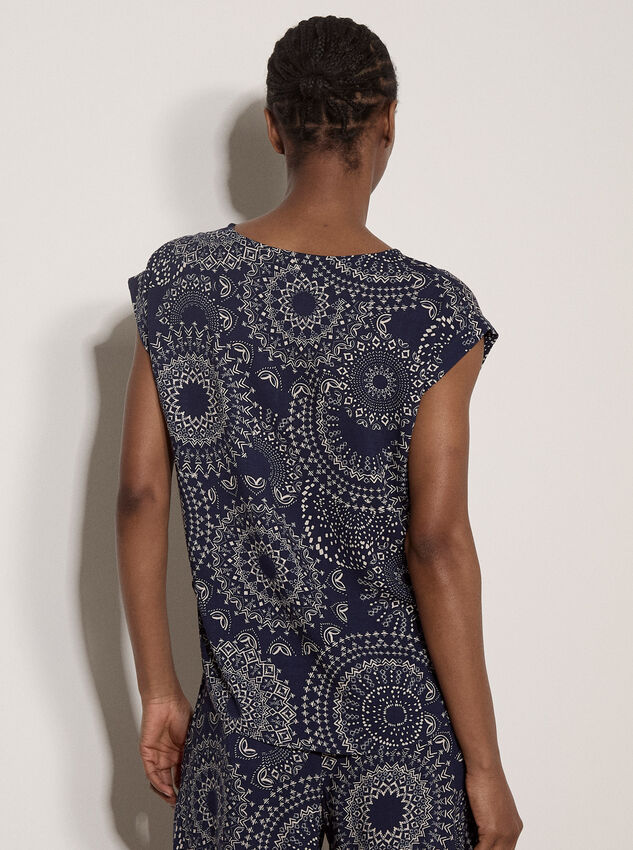 Kaleidoscope Woven T-Shirt, Navy, large