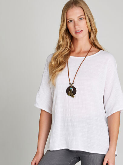 Textured Oversized Necklace Top