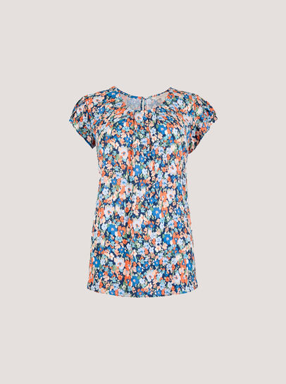Ditsy Floral Tulip Sleeve Top