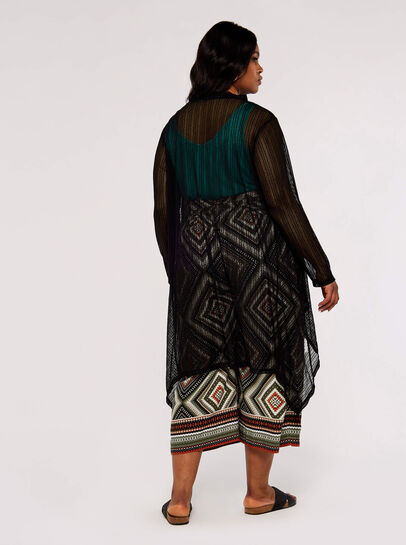 Curve Mesh Waterfall Cardigan