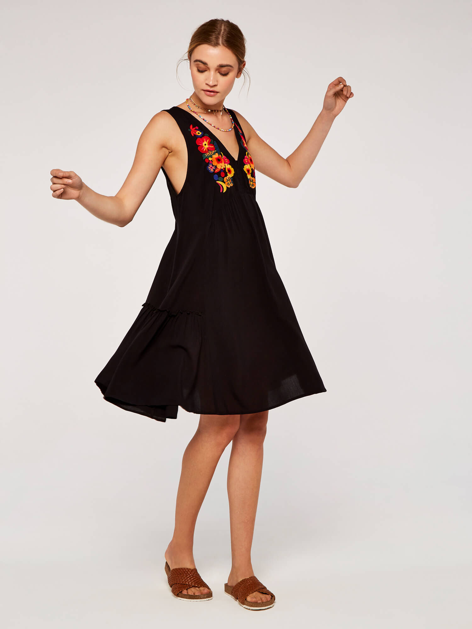 Apricot swing dress online