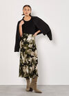 Painterly Floral Slip Maxi Skirt, Khaki, large