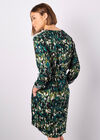 Abstract Brushstroke Shirt Mini Dress, Green, large