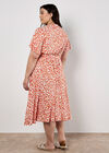 Curve Leopard Shirt Midi Dress, Orange, large
