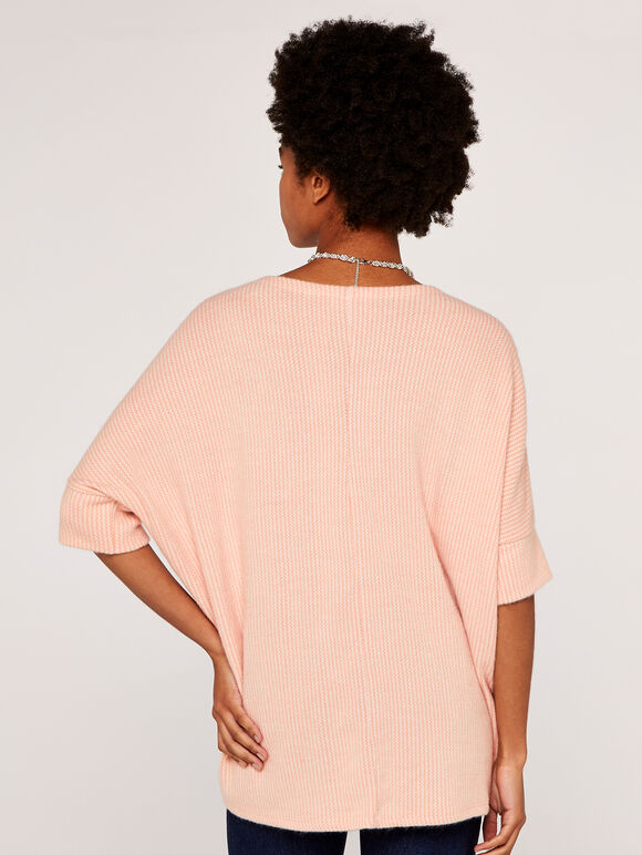 Textured Oversized Top, Pink, large