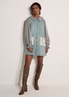 Denim Shift Mini Dress, Blue, large