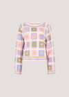 Pastel Crochet Squares Jumper, Blue, large