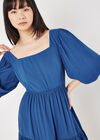 Chevron Texture Cut-Out Mini Dress, Blue, large