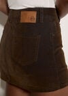 Velvet Denim Mini Skort, Brown, large