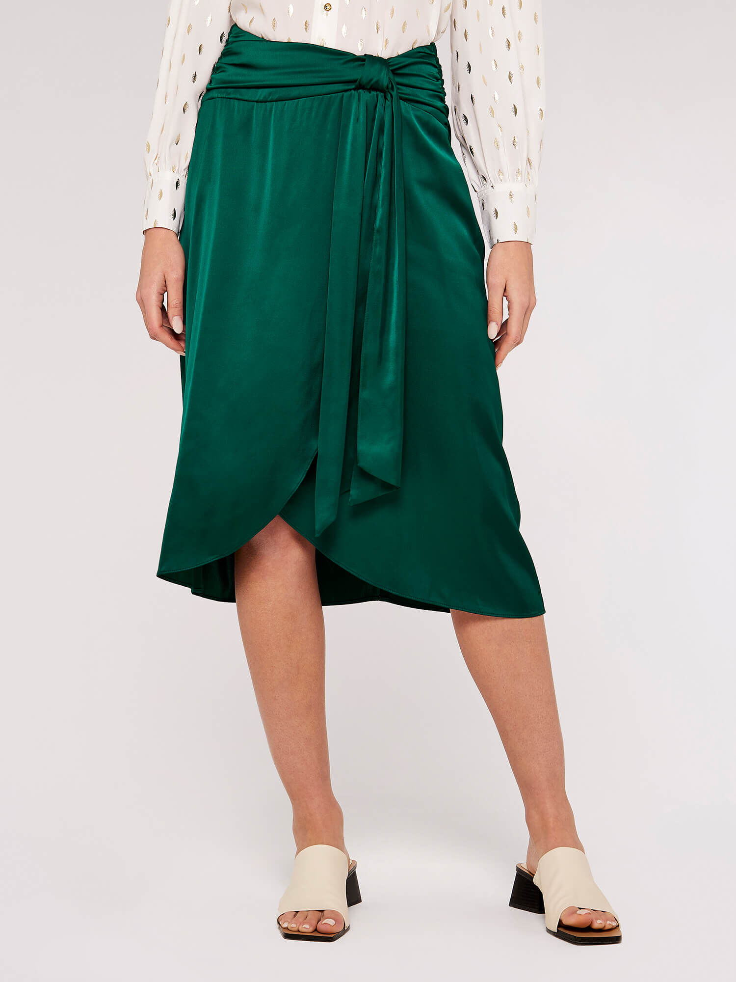 Emerald green deals wrap skirt