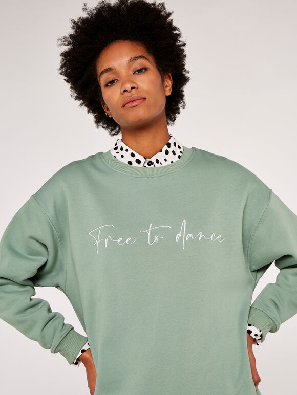Free To Dance Oversized Sweatshirt, Mint, large