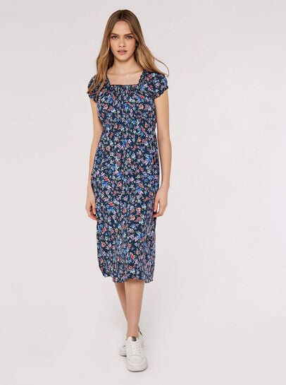 Ditsy Milkmaid Midi Dress