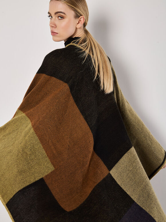 Boho Pattern Blanket Cape, Assorted, large