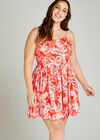 Sketched Palm Lapis Cami Dress +, Orange, large