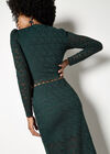 Floral Leaf Lace Midi Skirt, Green, large