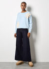 Crochet Daisies Lightweight Jumper, Blue, large