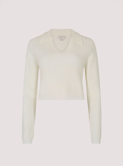 Cropped Ribbed Jersey Knit Jumper