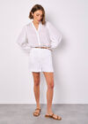 Self Stripe Shorts, White, large