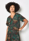 Tropical Leaf Print Shirt, Green, large