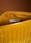 Quilted Velvet Makeup Pouch, Brown, large