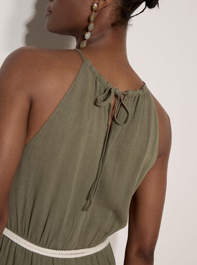 Cotton Blend Wide-Leg Jumpsuit