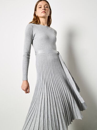 Belted Pleated Dress