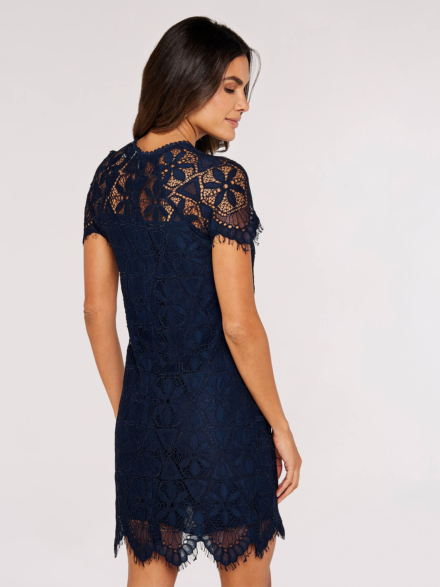 Navy lace mini dress outlet